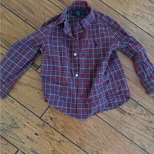 Ralph Lauren Red and Blue Plaid Button Down Shirt